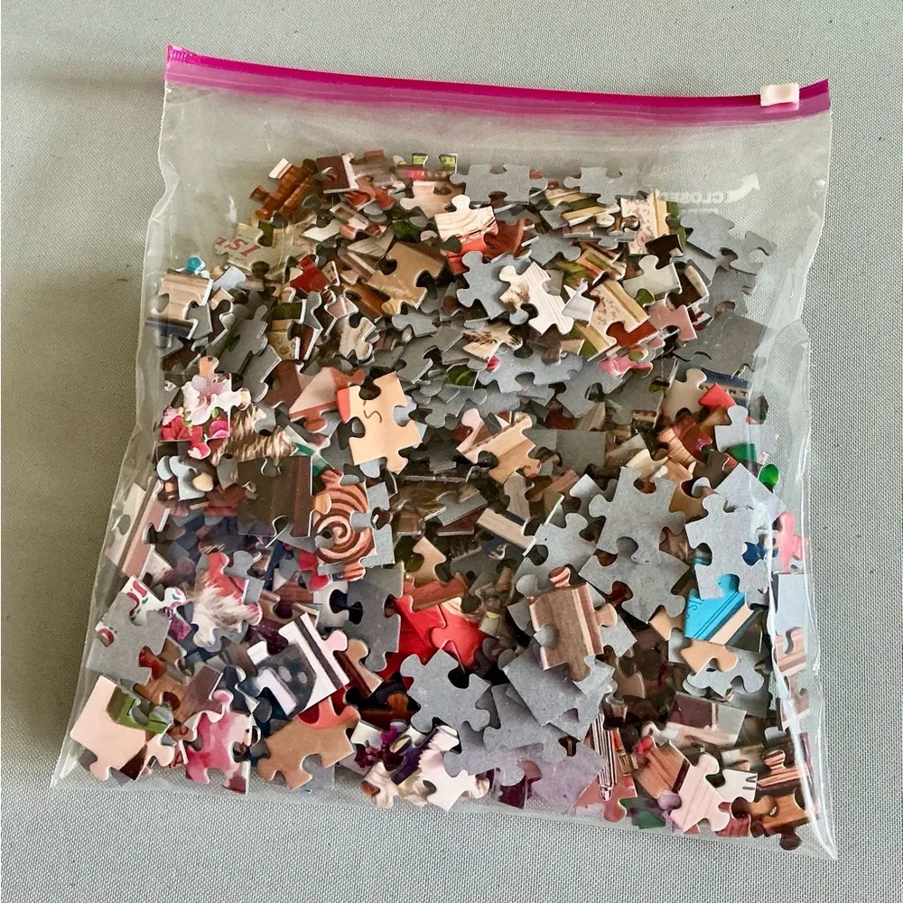 White Mountain Cozy Bookshop Puzzle - Red, Blue, Green